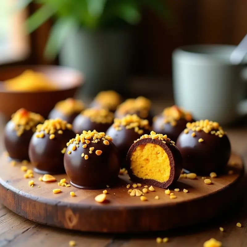 Brigadeiro de Chocolate y Cúrcuma: Trufas Brasileñas con Toque Antiinflamatorio