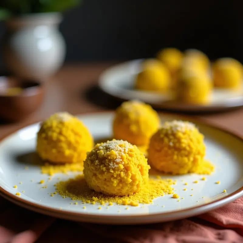 Brigadeiro Brasilero de Cúrcuma y Coco: Trufas Veganas Sin Lácteos