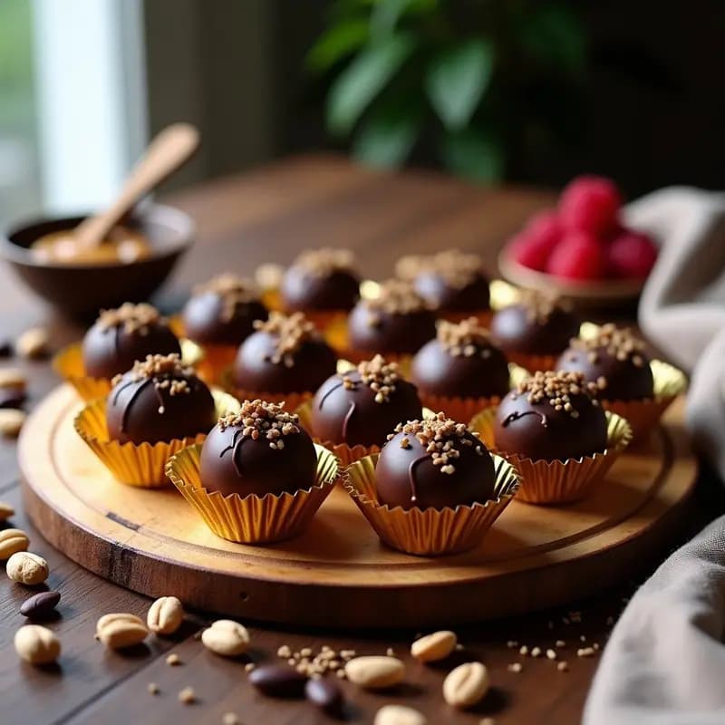 Brigadeiros de Cacahuete y Cacao: Postre Brasilero Sin Azúcar y Alto en Proteína