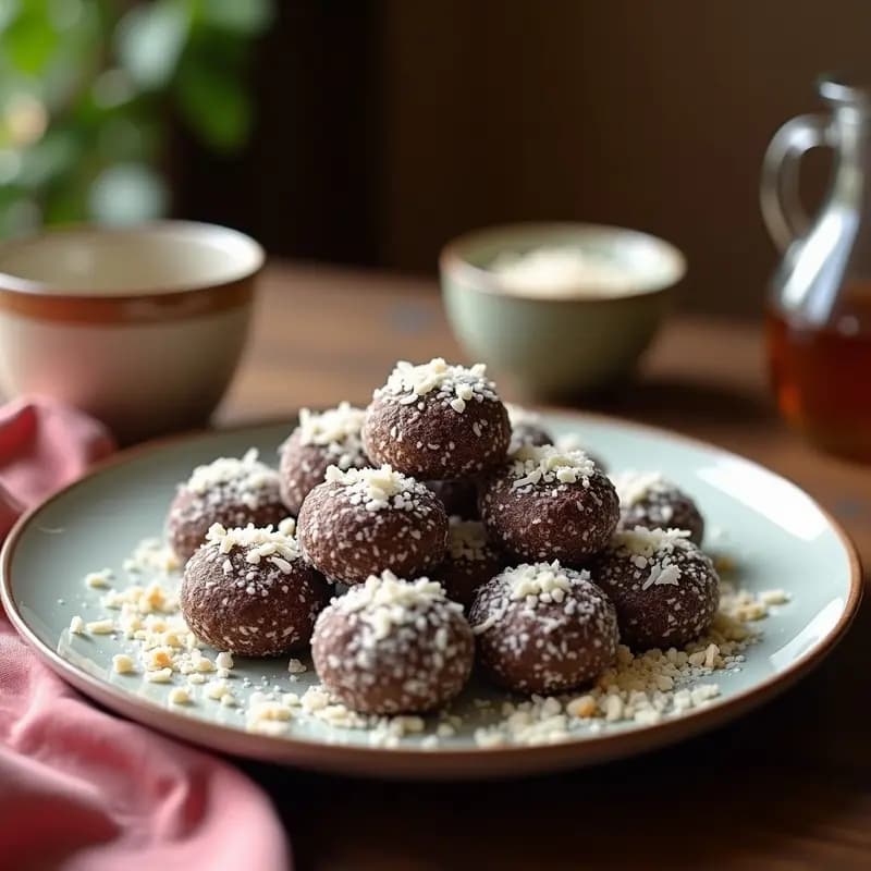 Brigadeiros de Cacao y Coco Rallado: Dulce Brasilero Keto Sin Azúcar