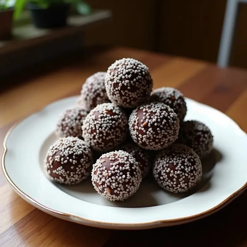 Brigadeiros de chocolate y coco: Dulces brasileños sin azúcar con endulzante natural