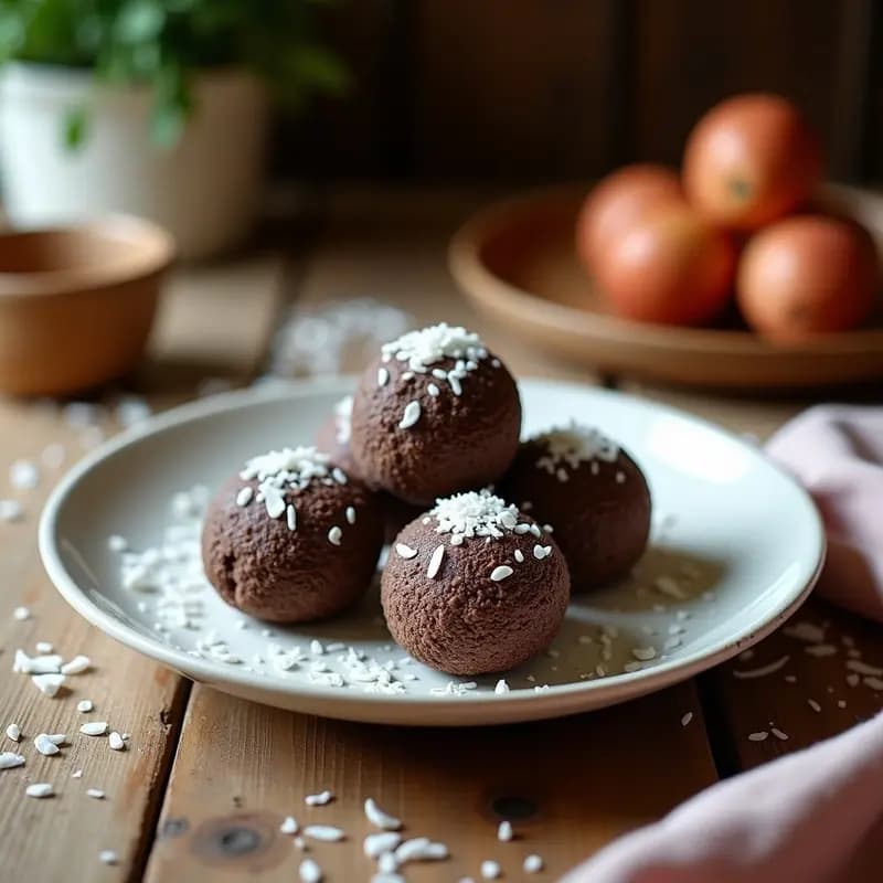 Brigadeiros de Chocolate y Coco Rallado: Postre Brasileiro Sin Lactosa