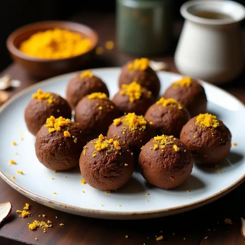 Brigadeiros de Chocolate y Cúrcuma: Postre Brasileño Sin Lactosa y Antioxidante