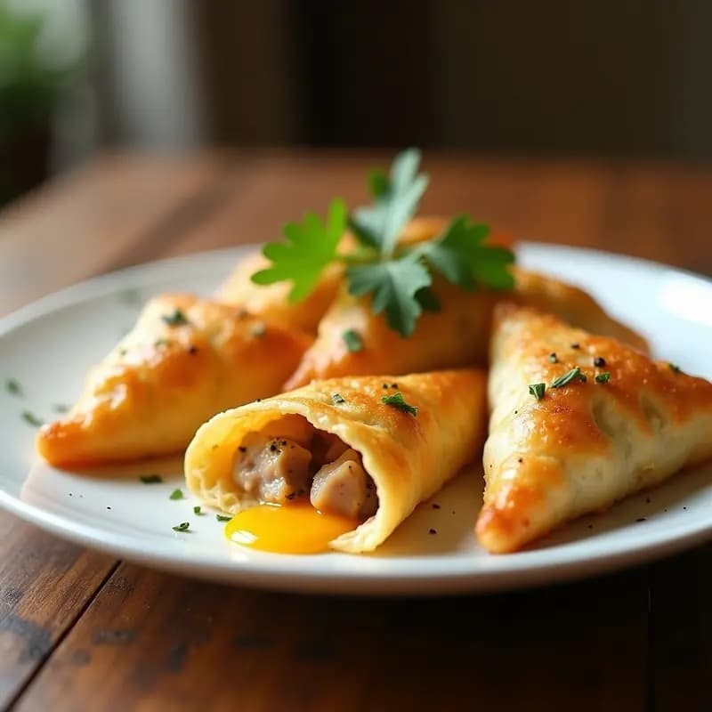 Brik de Atún y Huevo con Hoja de Filo: Aperitivo Tunecino Crujiente en Airfryer