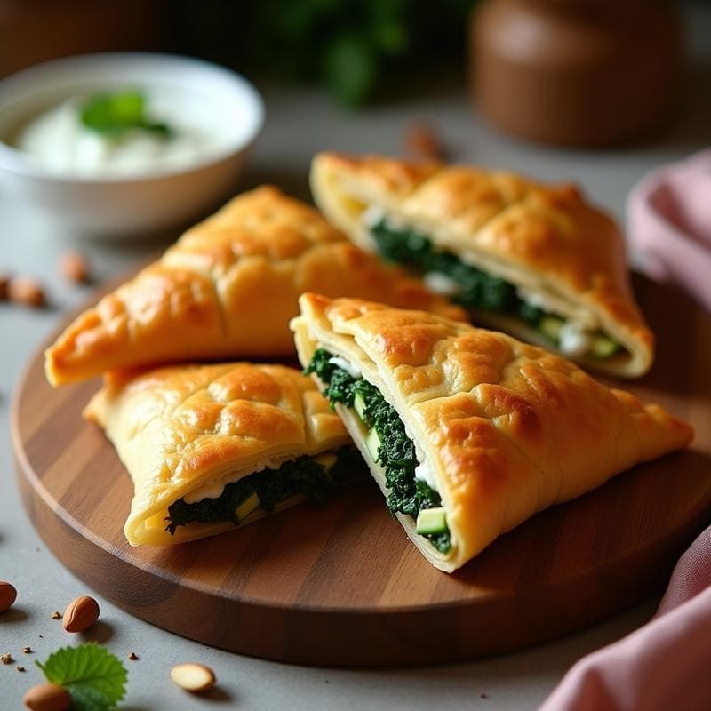 Brik de Espinacas y Queso Halloumi al Horno: Receta Árabe Crujiente en 20 Minutos