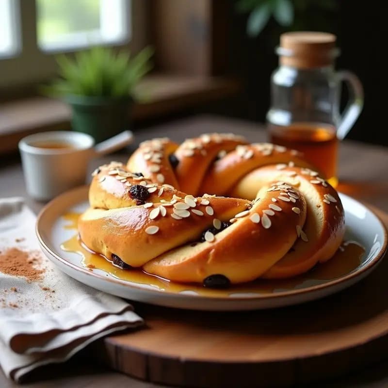 Brioche de Canela y Pasas con Glaseado de Miel: Desayuno Francés Dulce en Thermomix