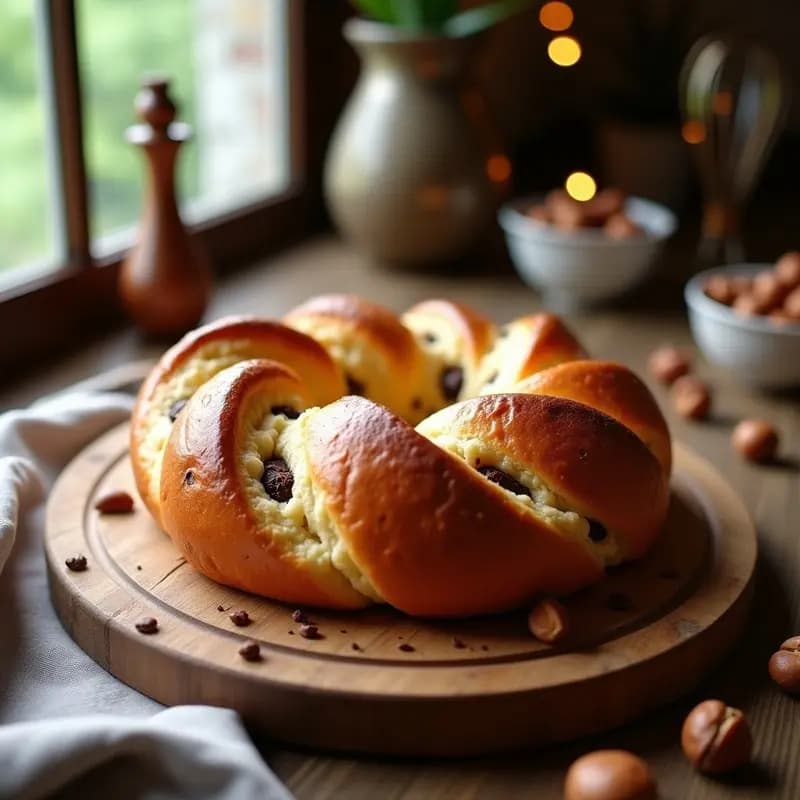 Brioche Francés de Chocolate y Avellanas: Postre sin Gluten y Alta en Fibra