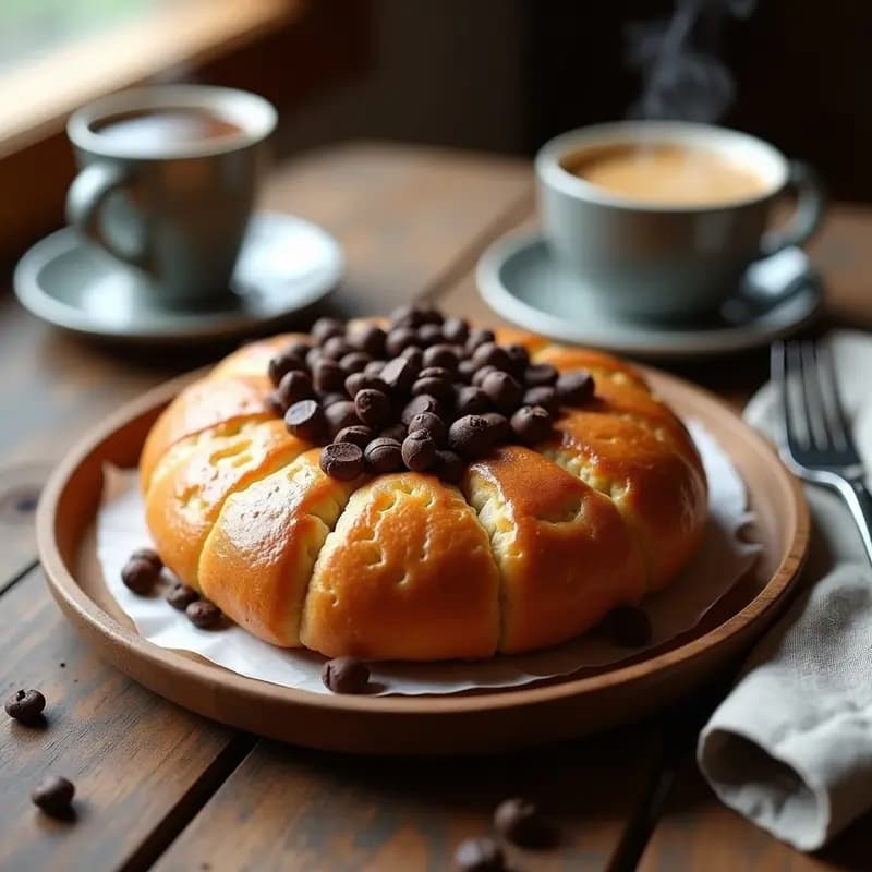Brioche Francés con Chocolate y Perlitas de Café: Desayuno Elegante Sin Azúcar