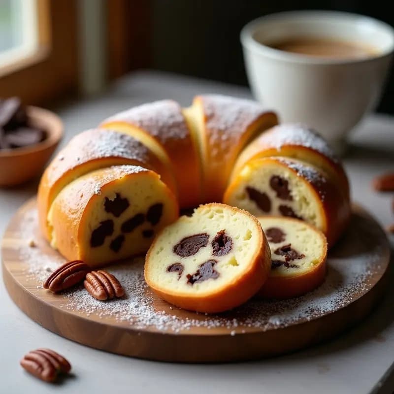 Brioche Francés con Chocolate y Nuez: Desayuno Indulgente y Alta en Energía