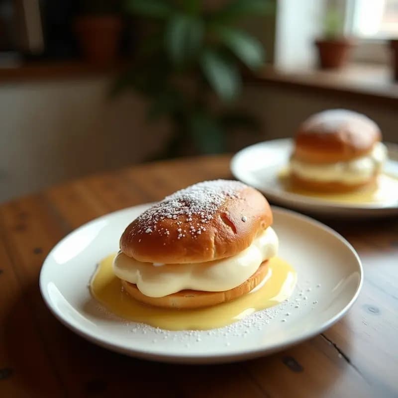 Brioche Francés con Crema Pastelera de Vainilla: Desayuno Dulce en 20 Minutos