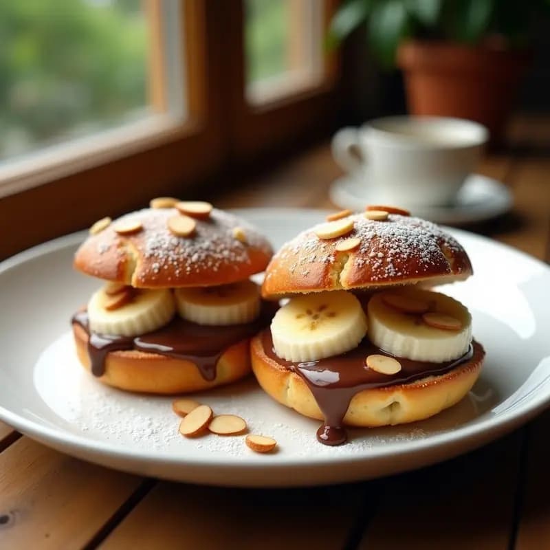 Brioche Francés Relleno de Nutella y Plátano en Airfryer: Desayuno Dulce en 15 Minutos