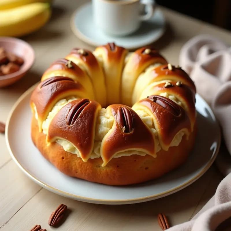 Brioche de Plátano y Nueces: Desayuno Francés Sin Azúcar con Harina Integral