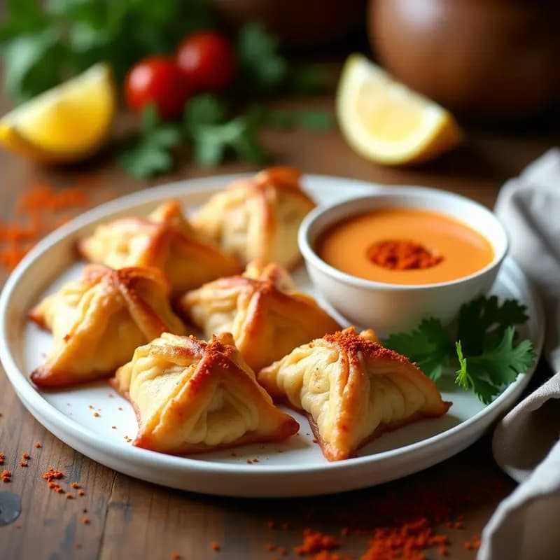 Briouats de Atún y Huevo Duro con Salsa Harissa: Aperitivo Marroquí en Airfryer