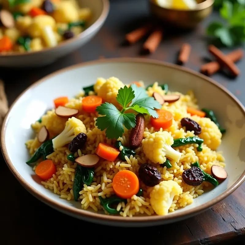 Briyani de Arroz Basmati y Verduras: Receta India Vegana en Olla Lenta