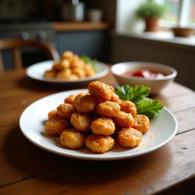 Brocas de Pollo al Sésamo con Miel de Agave: Receta China en Airfryer Crujiente y Dulce