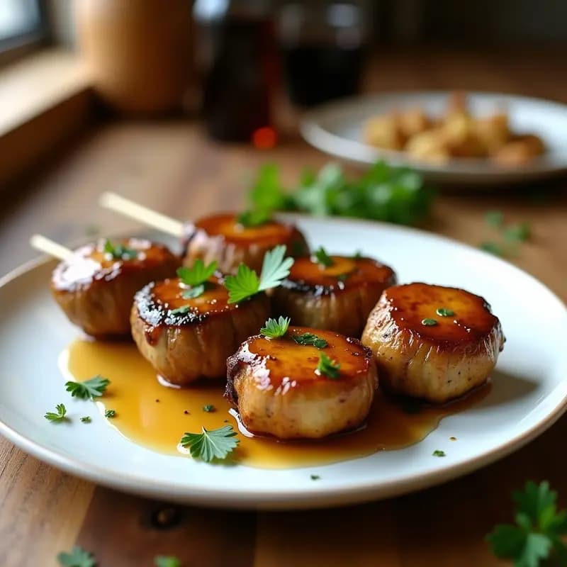 Brochetas de Corazón de Alcachofa y Champiñones con Glaseado de Vinagre Balsámico: Receta en Airfryer