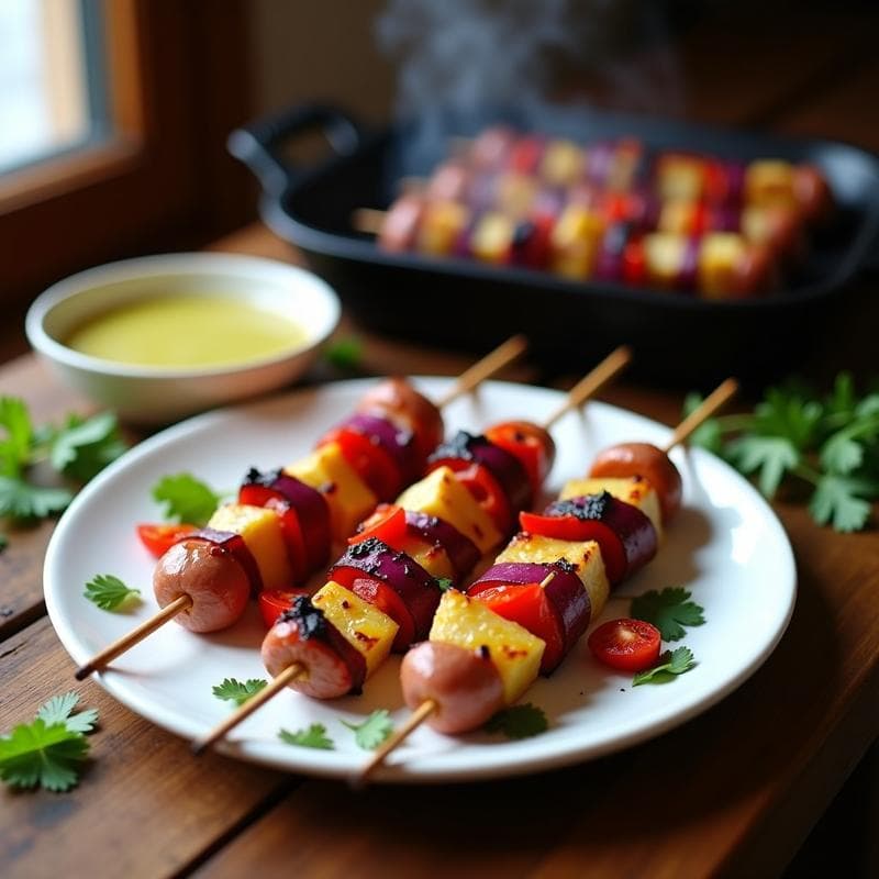 Brochetas de Corazón de Alcachofa y Chorizo de Sincelejo: Receta Colombiana Gourmet en Parrilla