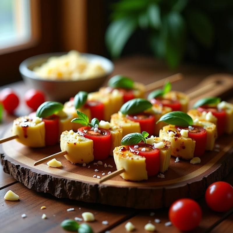 Brochetas de Corazón de Alcachofa y Provolone Ahumado: Receta Italiana en Airfryer con Toque Gourmet