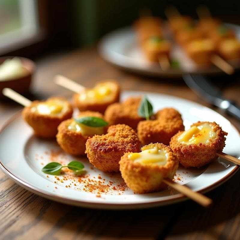Brochetas de Corazón de Alcachofa y Queso Manchego: Receta Española en Airfryer con Toque Crujiente en 15 Minutos