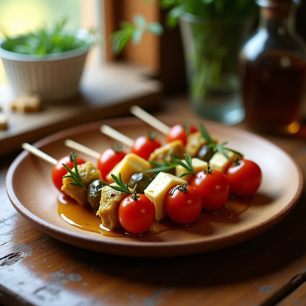 Brochetas de Corazones de Alcachofa y Queso Manchego: Aperitivo Español Gourmet en 15 Minutos