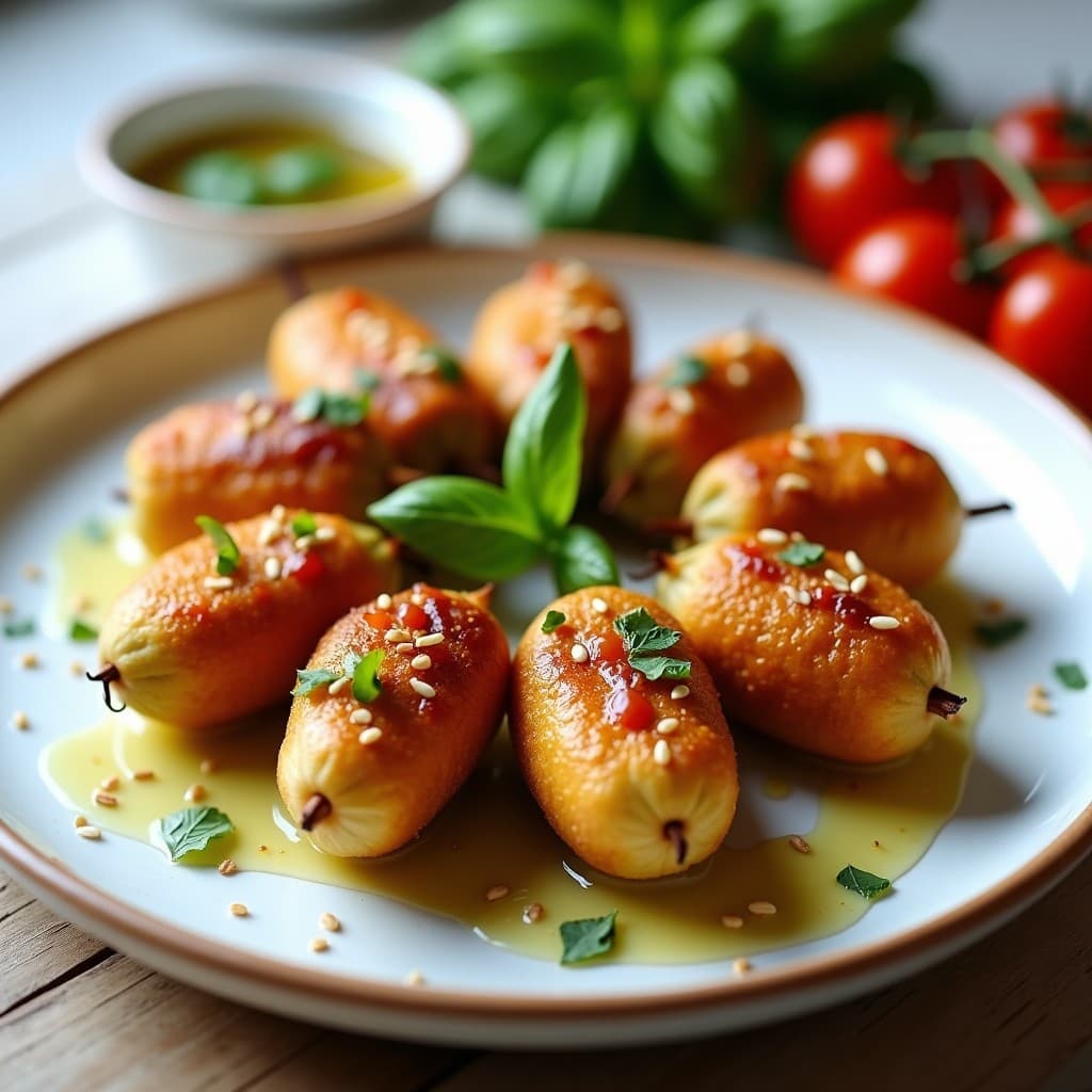 Brochetas de Corazón de Alcachofa y Tomate Cherry con Vinagreta de Albahaca: Receta Mediterránea en Airfryer