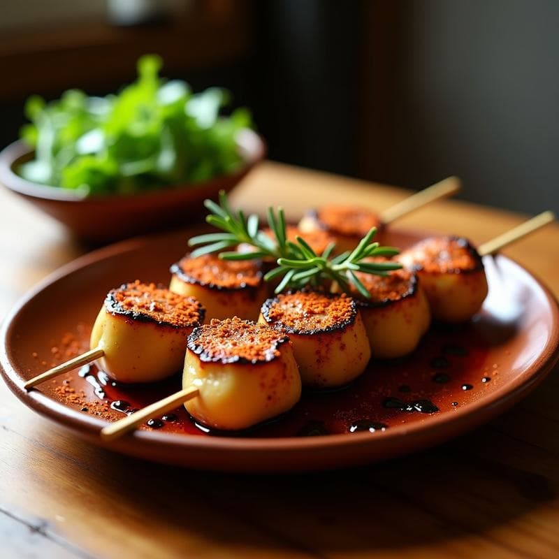 Brochetas de Corazón de Alcachofa y Ventresca con Reducción de Pedro Ximénez: Receta Gourmet en Airfryer