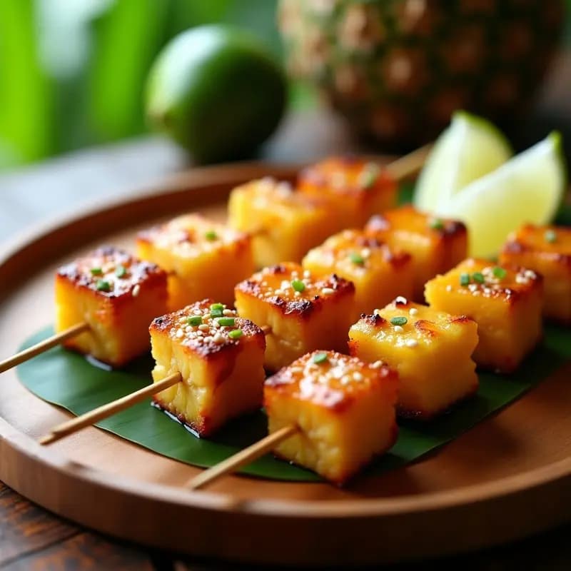 Brochetas de Ananás y Tofu Marinado: Aperitivo Hawaiano en Airfryer Sin Aceite