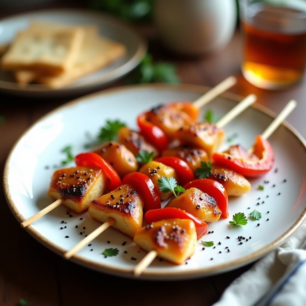 Brochetas de Ánchoas y Pimiento Asado con Pan de Pita: Receta Griega Rápida en Airfryer