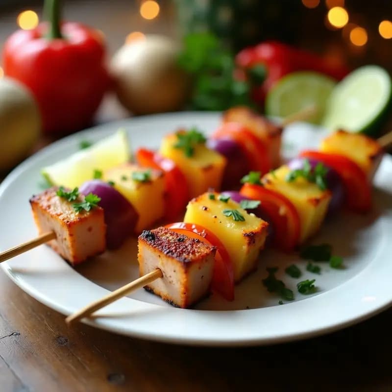 Brochetas de Atún Ahumado y Piña: Receta Hawiana Keto en Airfryer
