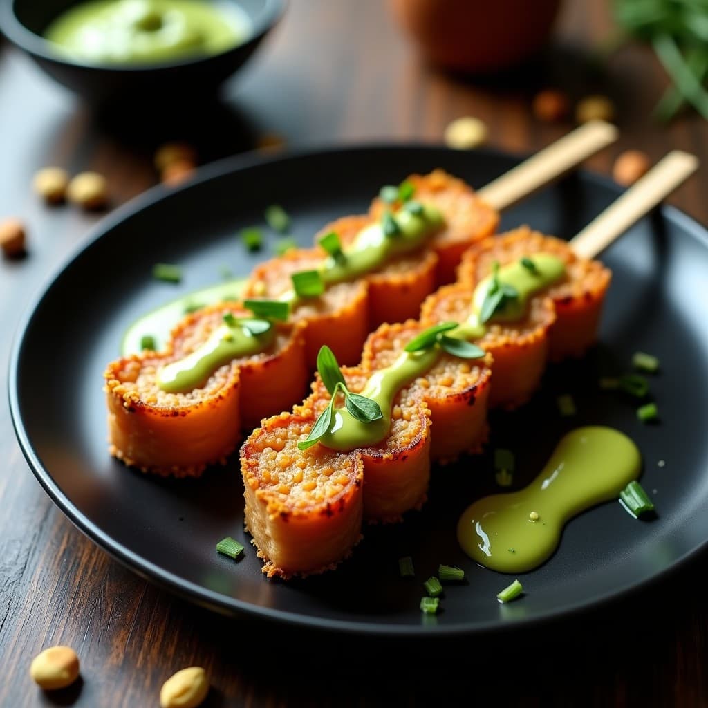 Brochetas de Atún con Costra de Pistacho y Salsa de Wasabi: Receta Gourmet en Airfryer