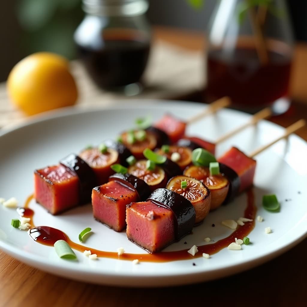 Brochetas de Atún Rojo y Higo con Vinagreta de Vinagre Balsámico: Receta en Airfryer con Toque Gourmet
