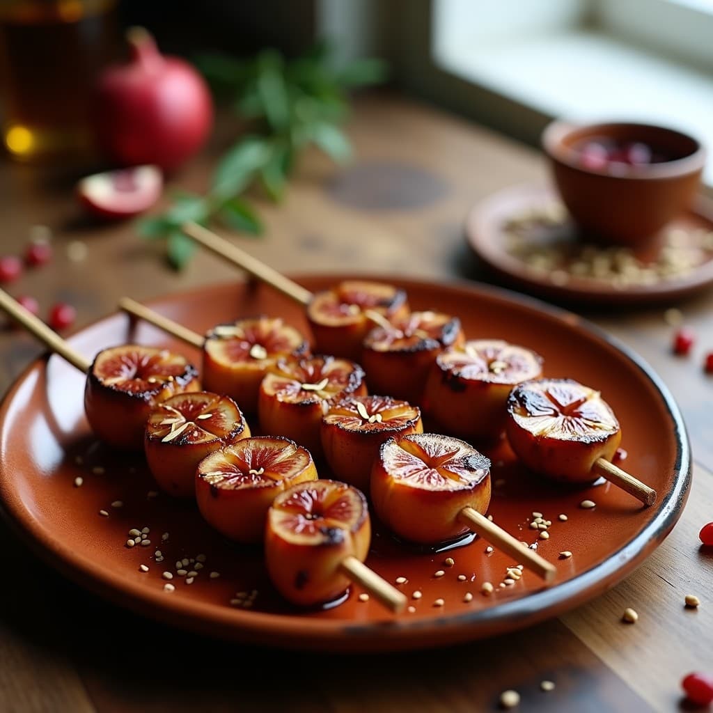 Brochetas de Atún y Higo con Glaseado de Miel de Granado: Receta Árabe Keto en Grill