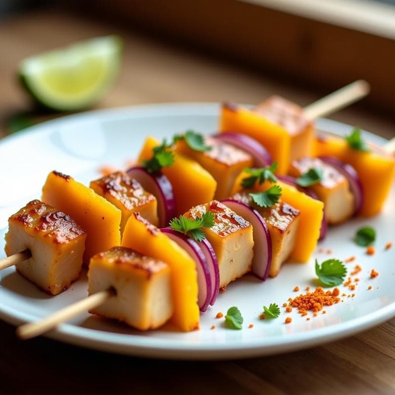 Brochetas de Atún con Mango y Chile de Árbol: Receta en Airfryer Alta en Omega-3