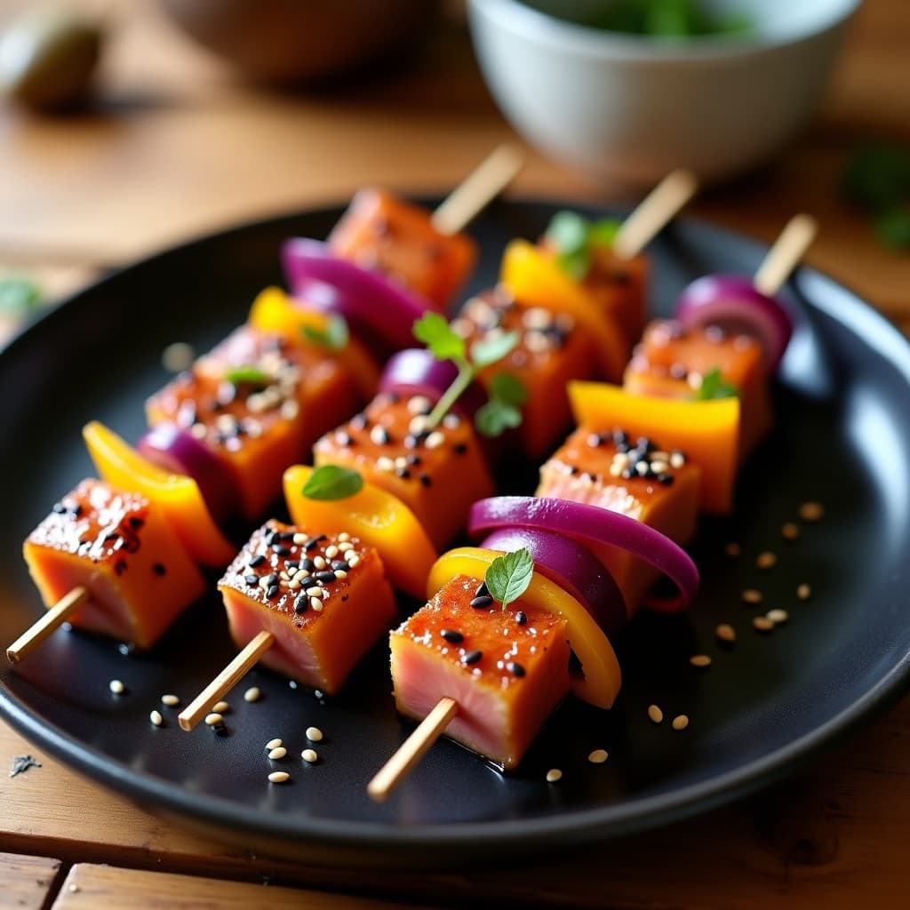 Brochetas de Atún con Marinada de Soja y Jengibre: Receta en Airfryer con Toque Teriyaki