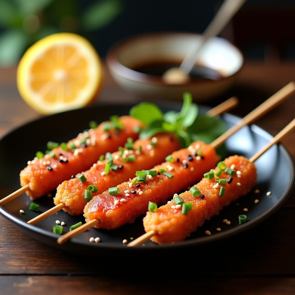 Brochetas de Atún Rojo Marinado en Panko y Limón Yuzu: Receta Japonesa en Airfryer