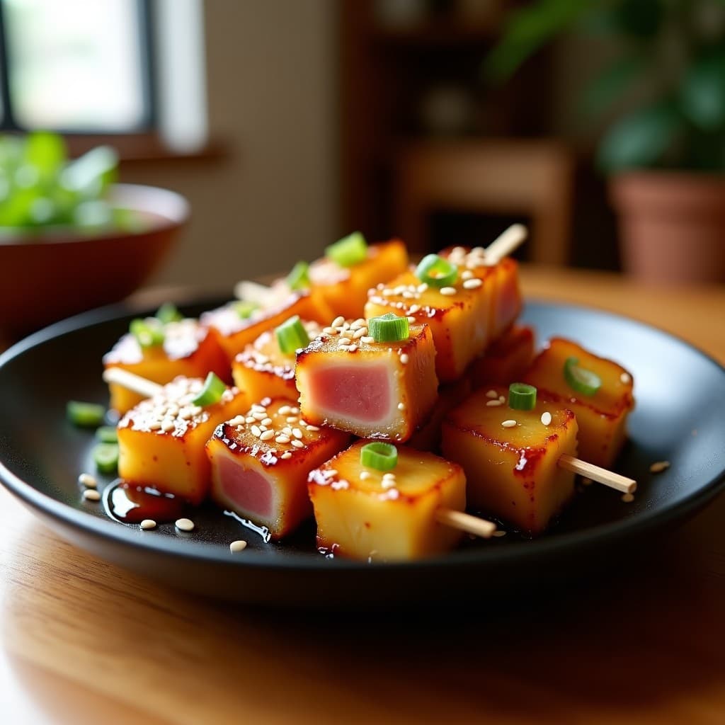 Brochetas de Atún y Piña con Glaseado de Salsa Ponzu: Receta en Airfryer con Toque Japones