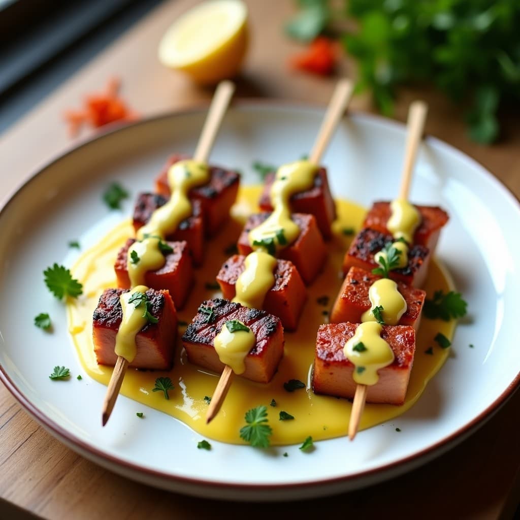 Brochetas de Atún Rojo y Alcachofa con Salsa de Azafrán: Receta Mediterránea en Airfryer sin Aceite