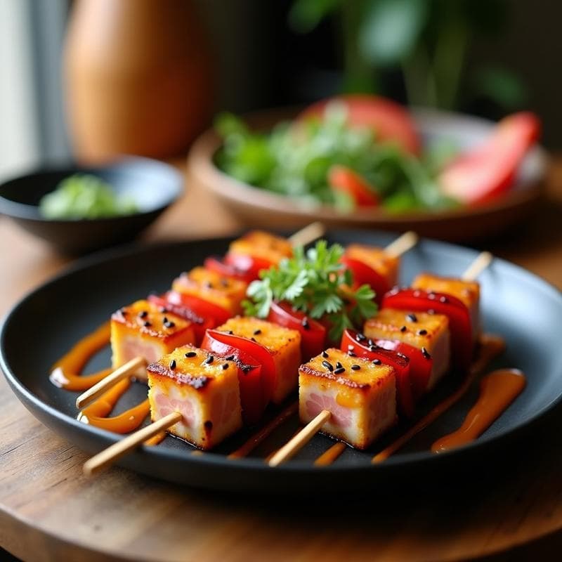 Brochetas de Atún con Salsa Nikkei de Maracuyá: Receta Fusion Japonesa-Peruana en Airfryer