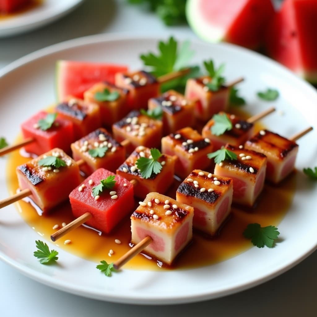 Brochetas de Atún y Sandía con Salsa de Jengibre: Receta en Airfryer Alta en Proteína