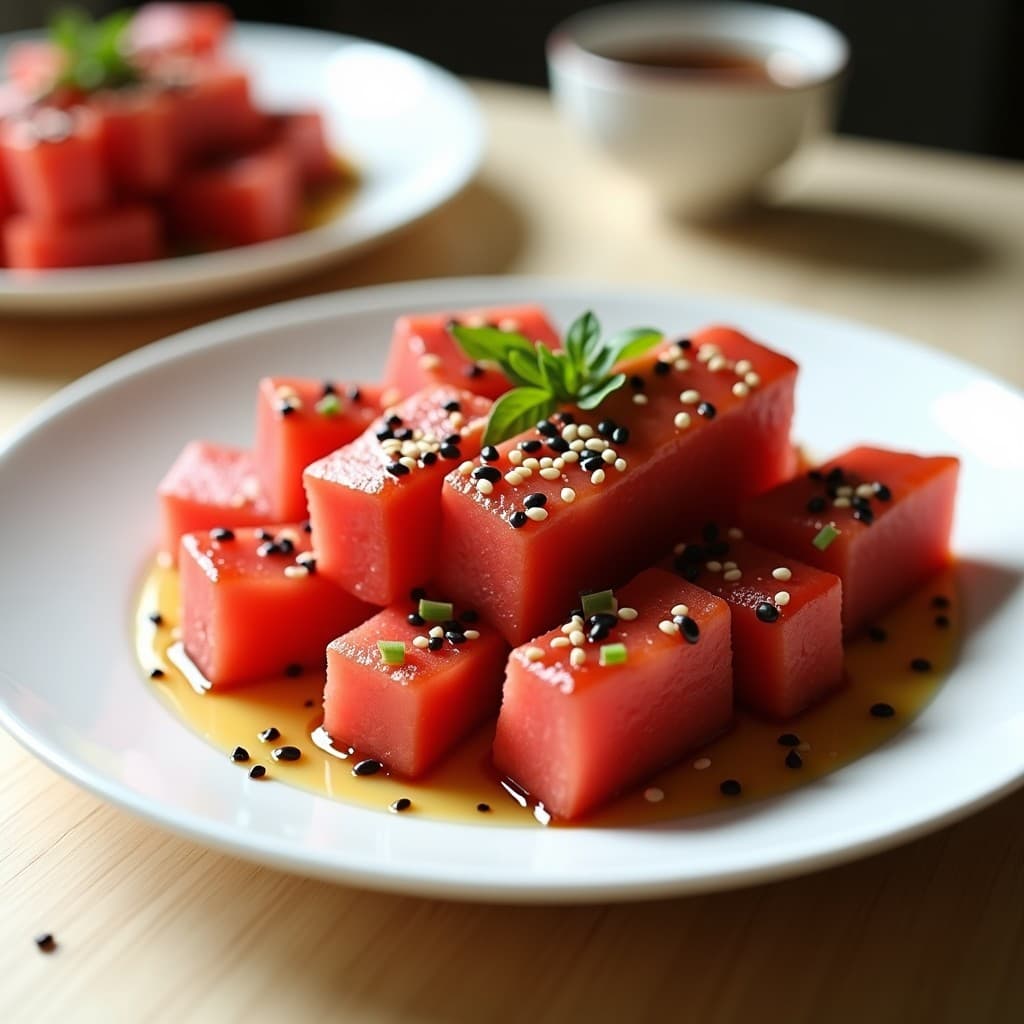 Brochetas de Atún y Sandía con Vinagreta de Sésamo: Entrante Japonés en Airfryer