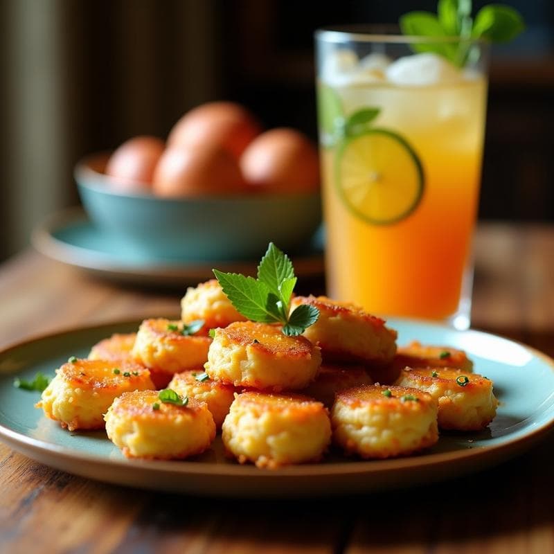 Brochetas de Berenjena y Pimiento del Padrón con Mojito de Albahaca: Receta en Airfryer con Toque Cubano