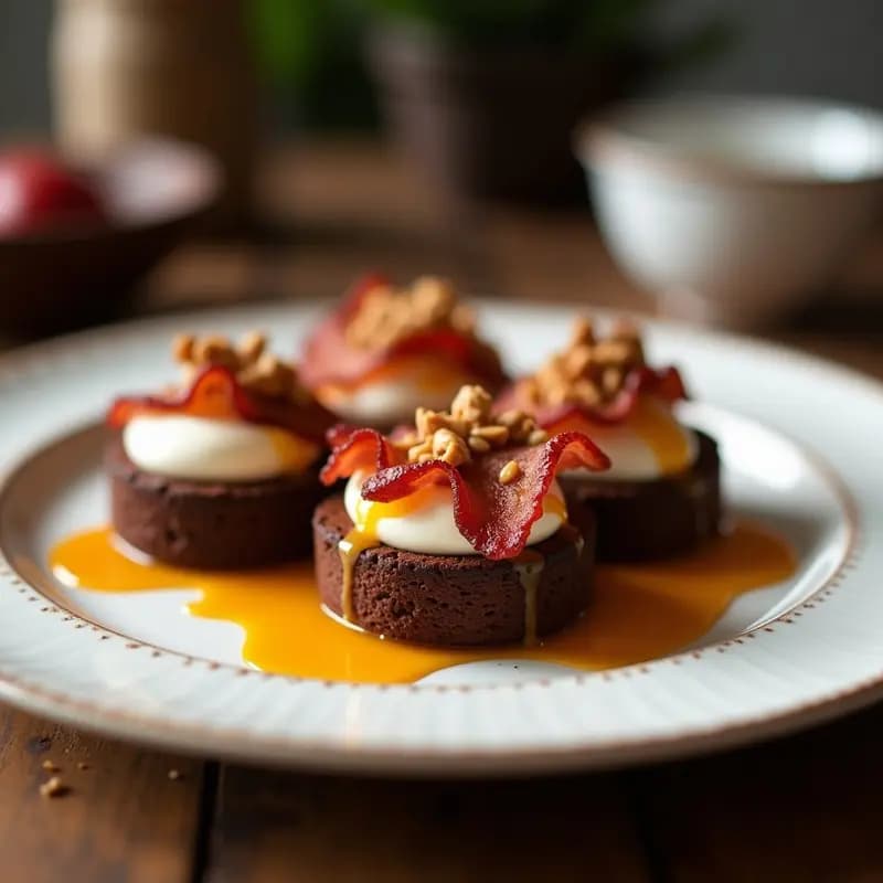 Brochetas de Brownies con Trozos de Bacon y Queso Cream Cheese: Snack Dulce-Salado Irresistible