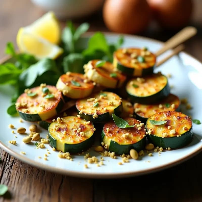 Brochetas de Calabacín y Merluza en Costra de Pistacho: Receta Española Keto en Airfryer