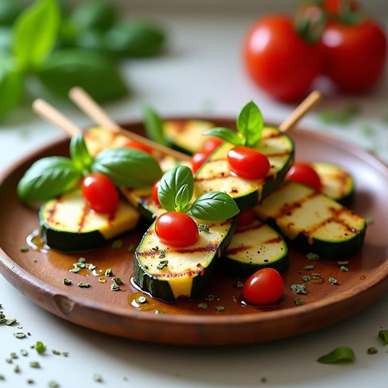 Brochetas Provenzales de Calabacín y Queso de Cabra: Receta Francesa en Airfryer