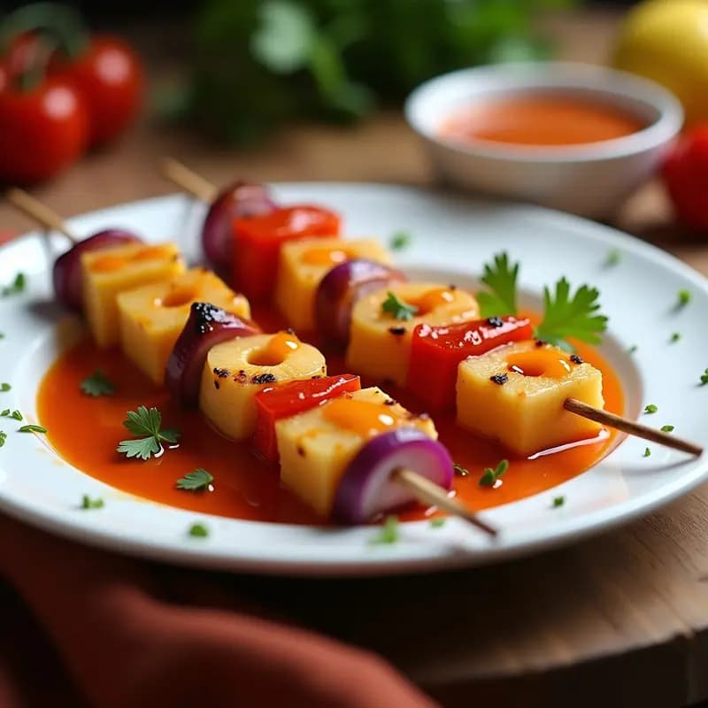 Brochetas de Calamar y Piña con Salsa de Achiote: Receta Peruana en Airfryer