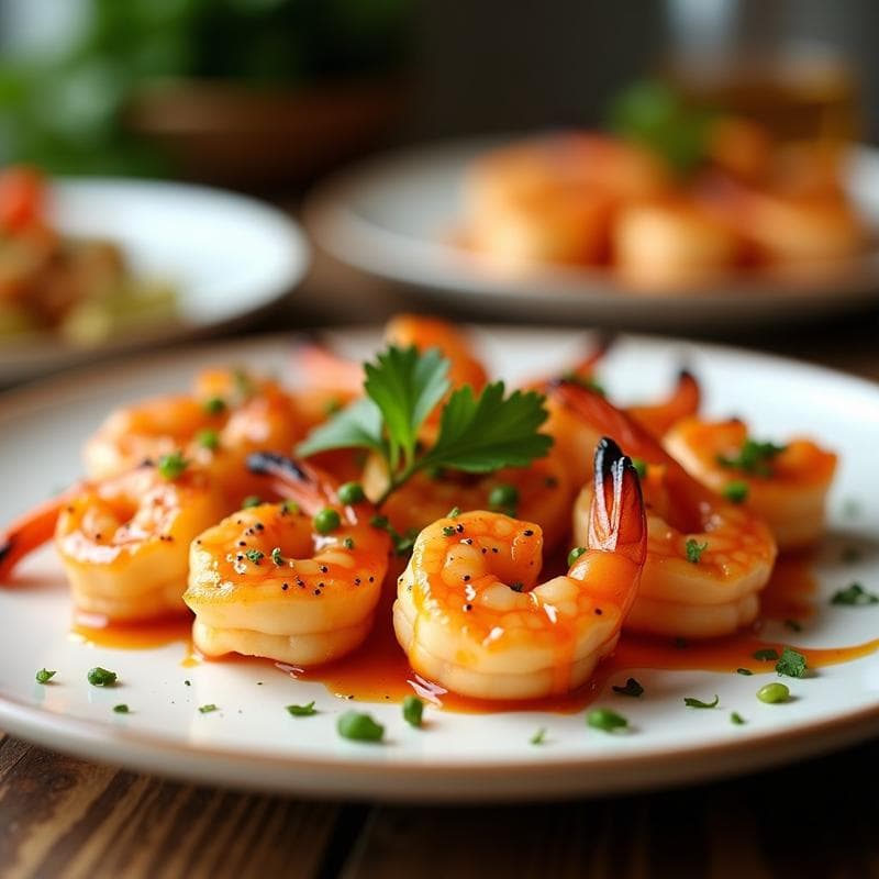 Brochetas de Camarón y Melón Cantalupo con Glaseado de Chile: Aperitivo Tailandés en 10 Minutos