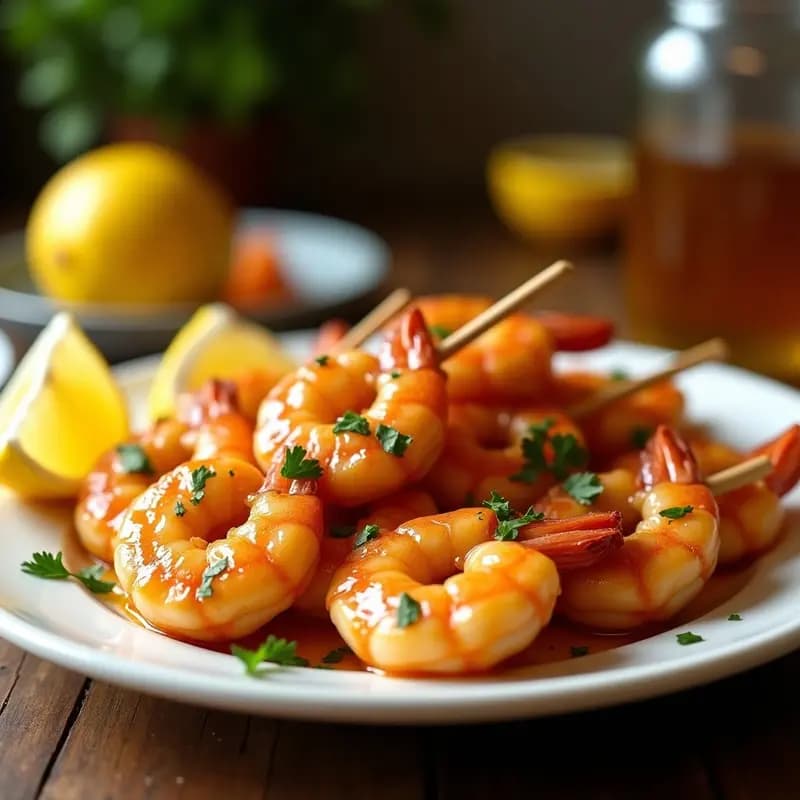 Brochetas de Camarón con Mojo de Cítricos y Miel: Receta en Airfryer con Toque Cubano