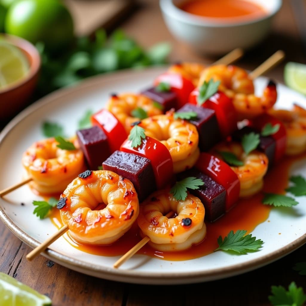Brochetas de Camarones con Mojo de Cítricos y Pimentón: Receta Cubana en Airfryer