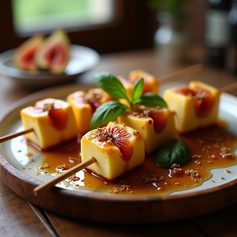Brochetas de Camembert y Higo con Reducción de Miel: Receta Francesa en Airfryer para Aperitivo