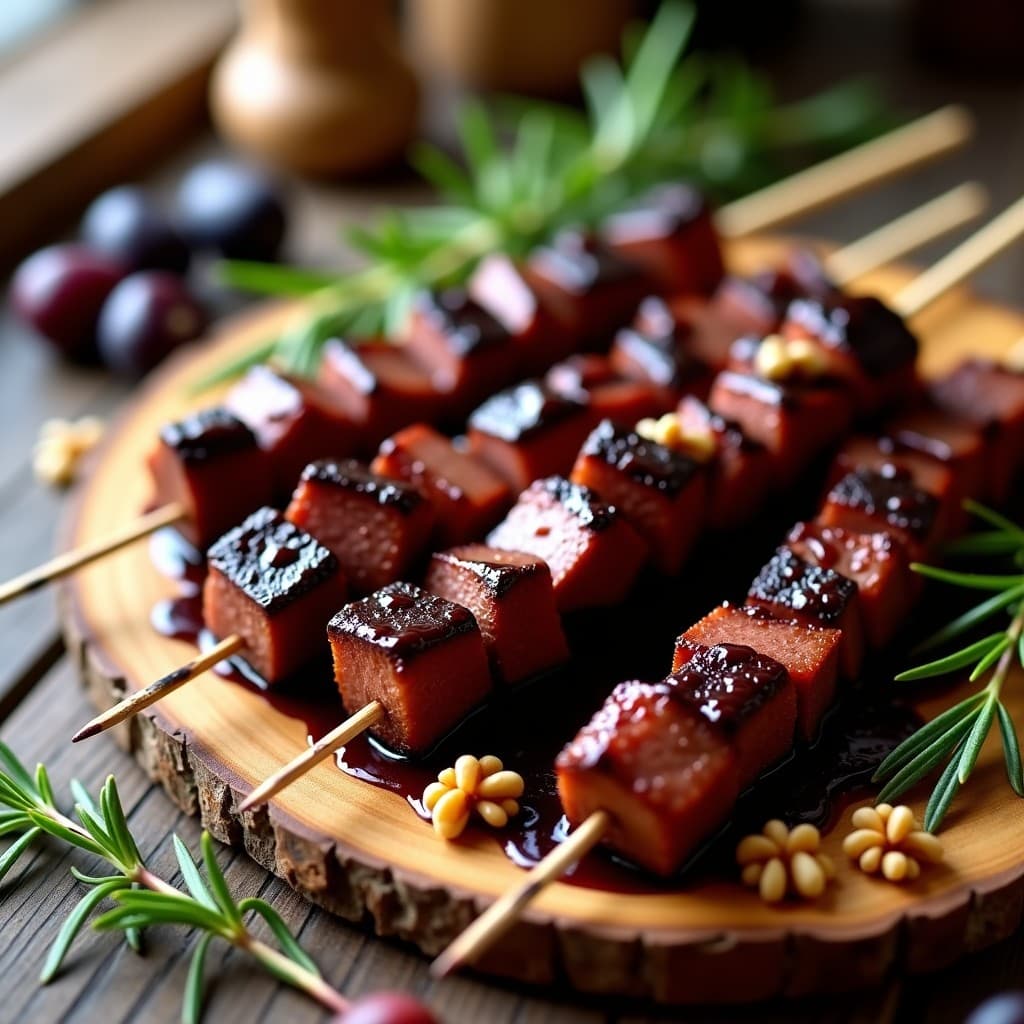 Brochetas de Carne de Res con Salsa de Circuelas y Vinagre de Módena: Receta Italiana en Airfryer